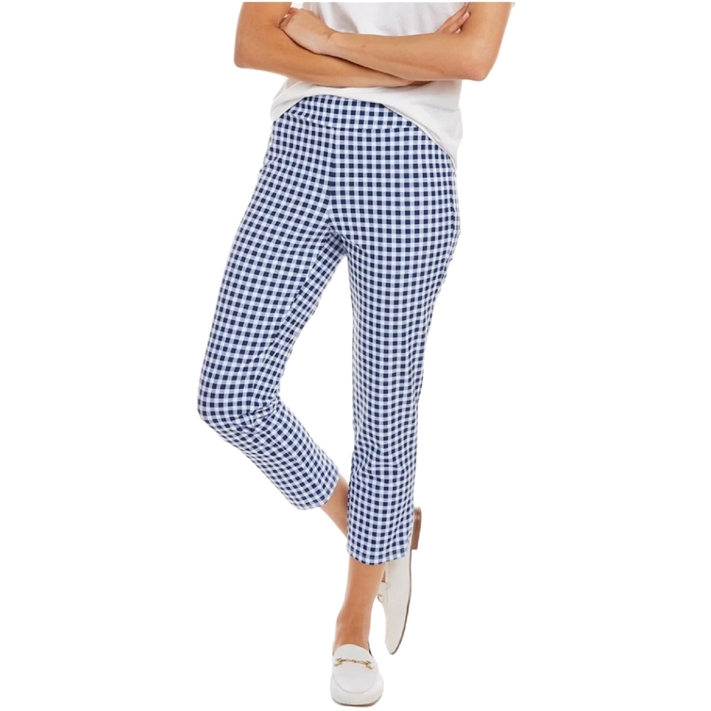 Jude Connally Blue and White Checkered Leggings